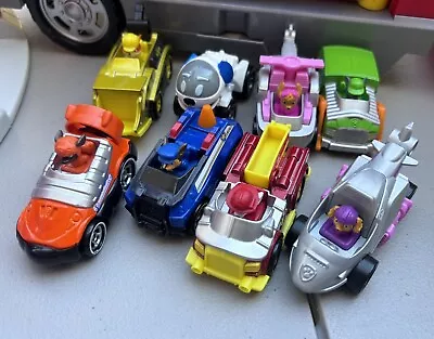 PAW Patrol True Metal Diecast Rocky Zuma Robot Dog Skye Vehicles Lot Of 8 • $29.99