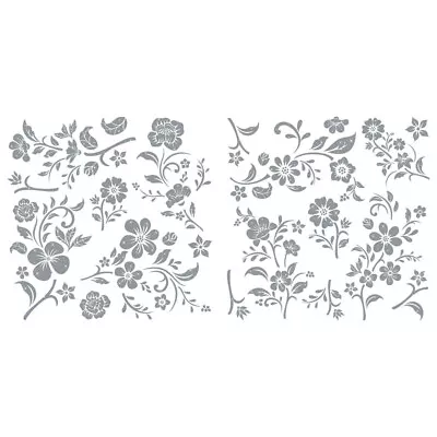 Blooms Silver  Foil Accents By Hokus Pokus - Rub On Transfer • £22.80
