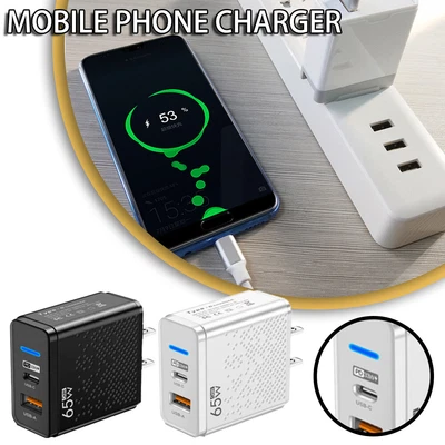£4.51 • Buy 65W USB C Type C Charger Block 2-Port PD Plug Wall Charger Adapter For IPhone A4