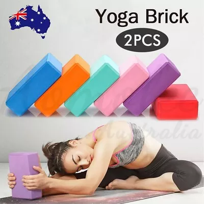 $10.95 • Buy 2PCS Yoga Block Brick Foaming Home Exercise Practice Fitness Gym Sport Tool