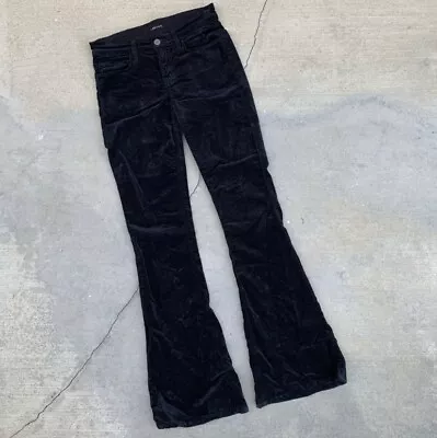 J Brand Martini Black Velvet Flare Jeans Sz 24 • $44.99