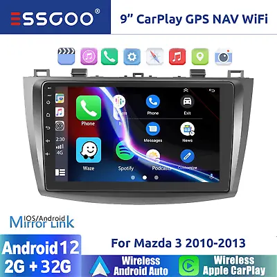 Apple CarPlay For Mazda 3 2010-2013 Android12 Car Stereo Radio Head Unit GPS NAV • $169.99
