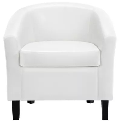 PU Leather Accent Chair Modern Barrel Chair For Living Room Bedroom Sturdy • $109.99