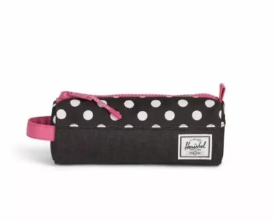 £18.99 • Buy Herschel Supply Settlement Pencil Case Black Polka Dot BNWT