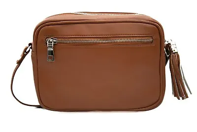 Womens Stylish Soft Leather Compact Cross Body/ Camera Box Handbag With Strap • £39.99