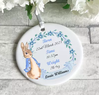 Personalised Newborn Baby Boy Girl Ceramic Gift Present Christening Keepsake • £6.95