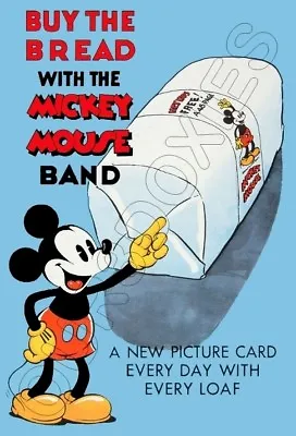 1930's Mickey Mouse Bread Store Advertising Standup Sign Picture Cards Disney • $16.95