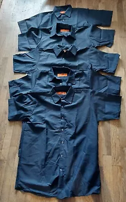 Red Kap Work Shirt Large Mens Mechanic Short Sleeve Blue ~ Lot Of 5  • $55