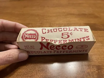 Rare Vintage Necco Chocolate 5¢ Peppermints Candy Package • $40