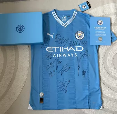 2023/2024 Manchester City MCFC Official COA Squad Signed Shirt • £330