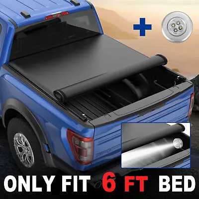 6FT Bed Roll-up Truck Tonneau Cover For 1982-93 Chevrolet S10 GMC S15 + LED Lamp • $134.91