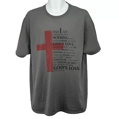 Romans 8:38 Inspirational T Shirt/ Men’s (L) Gray Port Co. Cotton Poly Blend  • $12.74