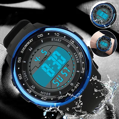 Men's Watch Military LED Backlight Digital Electronic Date Waterproof Sportwatch • $9.98