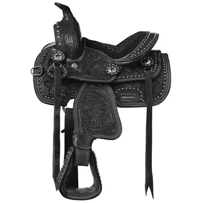 Western Miniature Horse Trail Saddle Floral Tooled Tack Set Seat 8  Free Ship • $189