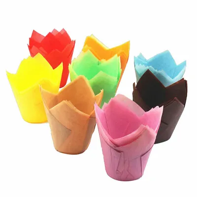 £2.80 • Buy 50PCS Cupcake Wrapper Baking Muffin Liners Cup Tulip Case Cake Papers Kitchen...