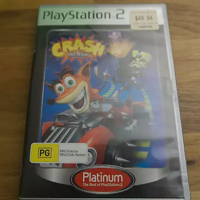 Playstation 2 PS2 Crash Tag Team Racing Platinum PAL W/Manual • $19.95