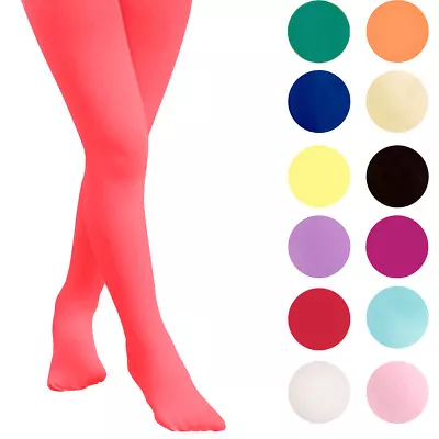 KIDS FASHION Girls PLAIN Semi-Opaque Tights 40 Denier • £2.80