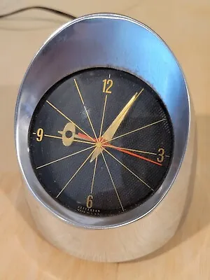 VOINTAGE 1960s JEFFERSON 500 CHROME CLOCK - WORKING • $79.99