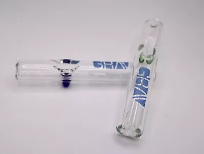 GRAV Mini Steamroller - Clear Glass Dry Pipe With Blue Logo • $9.49