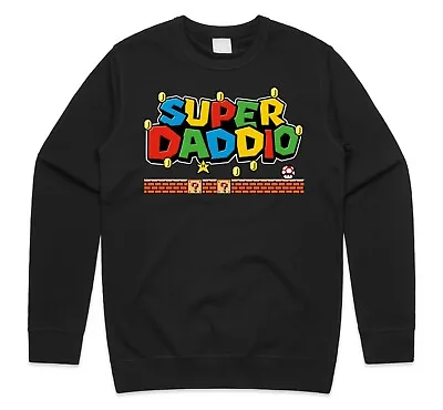 $20.76 • Buy Super Daddio Jumper Sweatshirt Funny Gaming Gamer Nerd 90s Gift Fathers Day Dad