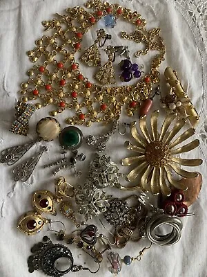 £12.99 • Buy Collection Vintage 1950s/60s /70s Crystal Costume Jewellery Lot Spares/ Repairs