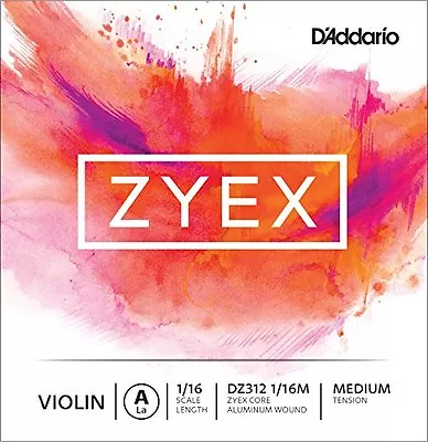 D'Addario Zyex Violin Single A String 1/16 Scale Medium Tension • $15.99