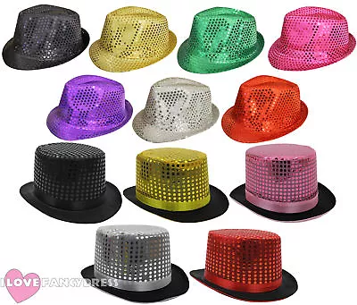 £8.99 • Buy Sequin Trilby Hat Top Hat Fancy Dress Party Hen Stag Night Dance Theatre Shows