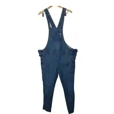 MA Maternity Women's Denim Overalls Distressed Pants Jumpsuit Blue Size 8 • $23