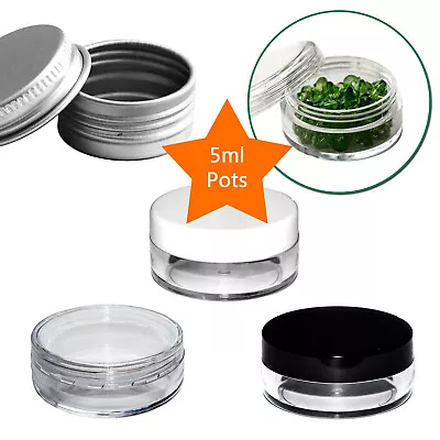 Durable Sample Mini Small Bottle Container Plastic Tin Pot Jar Cosmetic 5ml/5g • £6.60