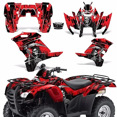 Graphic Kit Honda Rancher 420 ATV Quad Decals Sticker Parts 07-13 REAP RED • $89.95