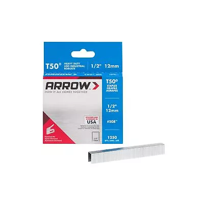 Arrow 508 Heavy Duty T50 1/2-Inch Leg Length 3/8-Inch Crown Staples For Uph... • $4.36