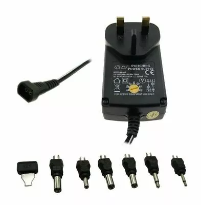 3V 5V 6V 9V 12V 1A 600mAh AC/DC Charger Power Supply Adapter MAINS Plug UK • £12.94