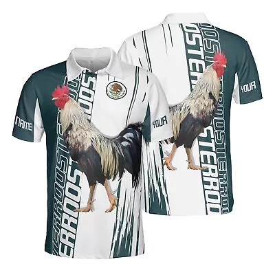 All-over Print Unisex Polo Shirt Mexico Cockfighting Rooster 3D Custom Name #3 • $28.99