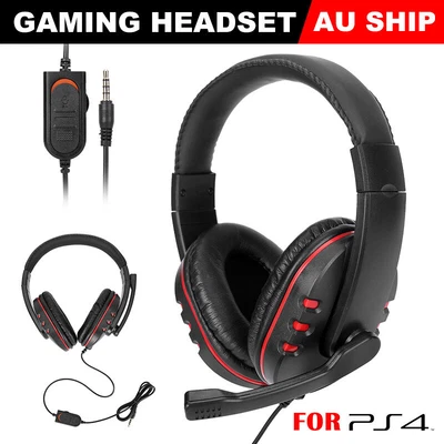 $15.85 • Buy 3.5mm Wired Gaming Headset Headphone W/ Microphone For Sony PS4 PlayStation 4 PC