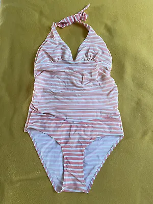 Mamas & Papas Pink White Maternity Tankini Bikini Swimsuit Swimming Costume S10 • £6.99