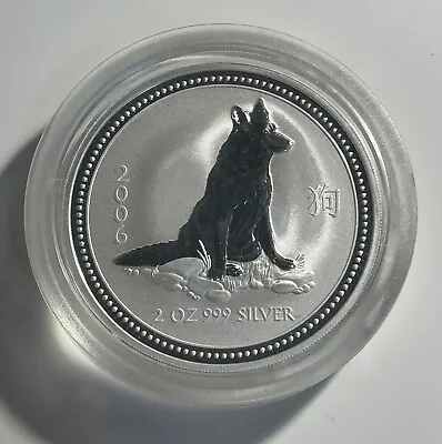 Australia 2006 $2 Year Of Dog Lunar Series I 2oz Fine Silver 999 Perth Mint • $169.99