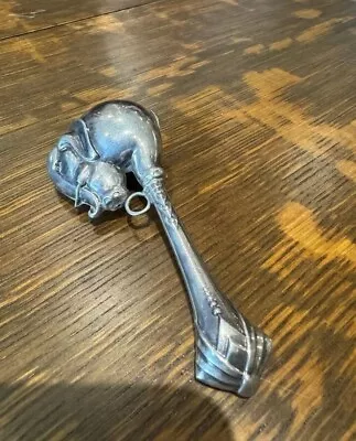 Vintage Sterling Silver Elephant Baby Rattle • $75