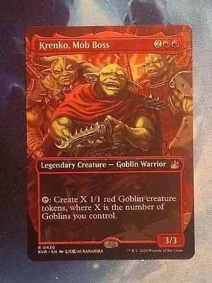 Krenko Mob Boss Anime Borderless NM/M Magic The Gathering Ravnica Remastered MTG • $4.25