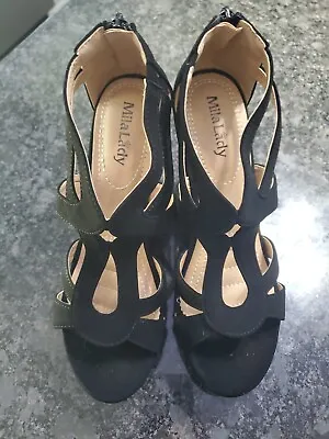 Mila Lady Strappy Wedge High Heels Excellent Condition  • $11.99