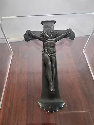 Antique Silver Metal INRI Casket Crucifix Cross Jesus Wall Mount Punk Decor • $21