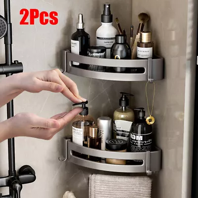 £10.99 • Buy 2 Pcs Rust Free Corner Shower Caddy Basket Storage Shelf Rack Bathroom Organiser
