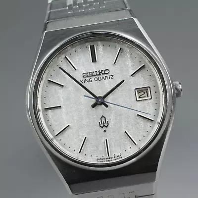 Exc+5 New Battery SEIKO KING QUARTZ 4822-8120 Vintage Men's Watch Silver Date • $443.22