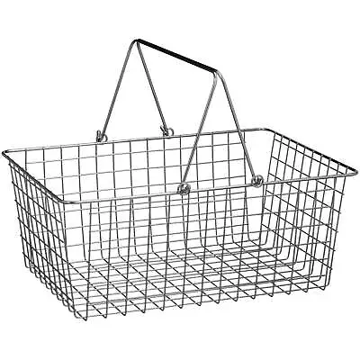 Large Steel Wire Storage Basket With Handles For Pantry & Countertop Chrome US • $20.99