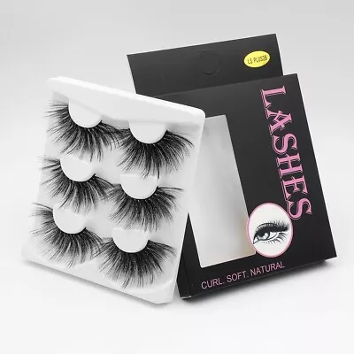 6 Pairs 5D Real Mink False Eyelashes Wispy Cross Long Thick Soft Fake Eye Lashes • $5.85