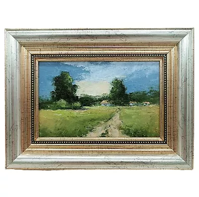 Original Oil Painting Framed Landscape Art Rural Landscape Summer Landscape 4x6 • £42.22