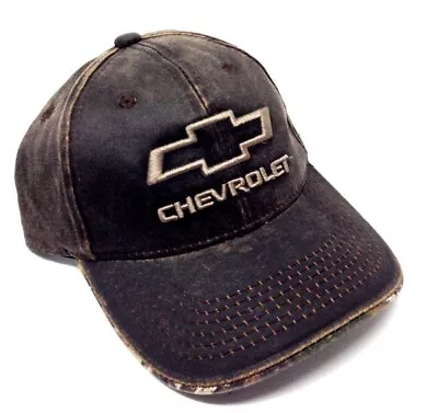 Chevrolet Bow Tie Logo Brown Wax Adjustable Hat Cap Snapback Curved Bill Retro • $11.95