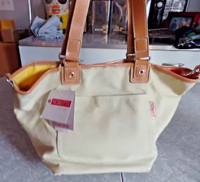 Nwt Rosetti New York Canvas Multicolor &tan Reversible Handbag/tote/purse • $33.70