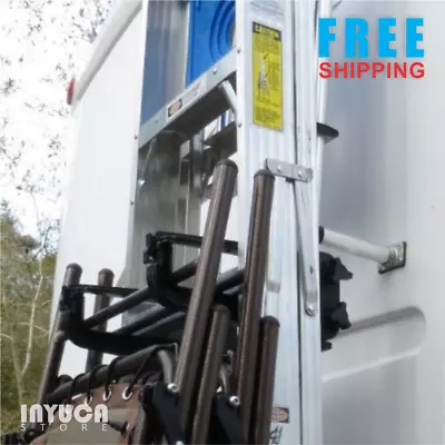 RV Travel Trailer Motorhome Ladder Folding Lawn Chairs Bike Rack Holder Lockable • $69.25