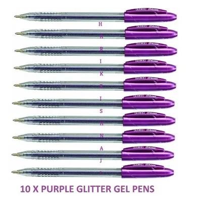 10 Linc Shine Sparkled GLITTER Gel Pens 0.7 Mm FINE Tip - Purple Colour • £2.99
