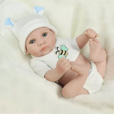 10  Reborn Baby Dolls Full Body Soft Vinyl Silicone Newborn Mini Boy Doll Gift • £19.60